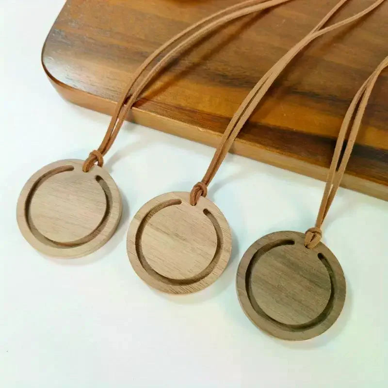 Round Premium Wood Diffuser Handmade White Wax Black Walnut Elegant Qme