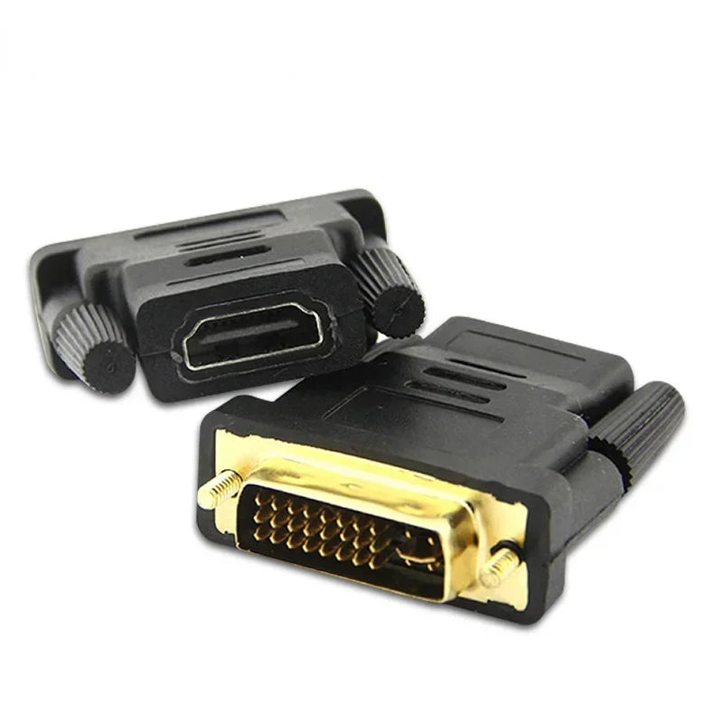 5pcs DVI 24+5 To Adapter Cables Plated Plug Male To Female HDMI-compatible To DVI Cable Converter 1080P for HDTV Projector Qme 5pcs