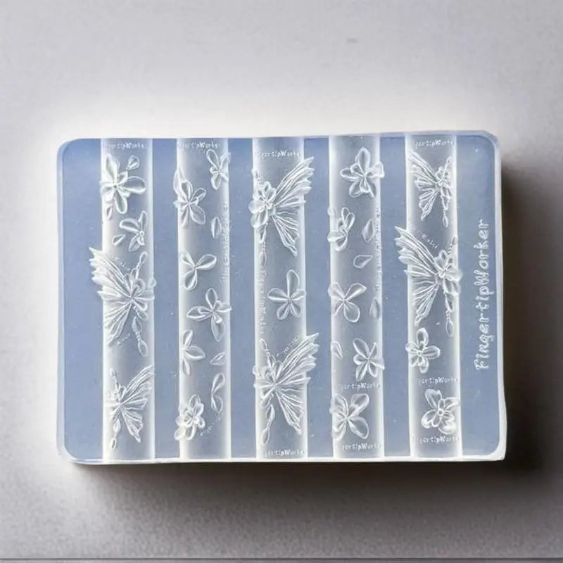 Transparent DIY Acrylic Nail Art Mold French Heart Necklace Butterfly Qme