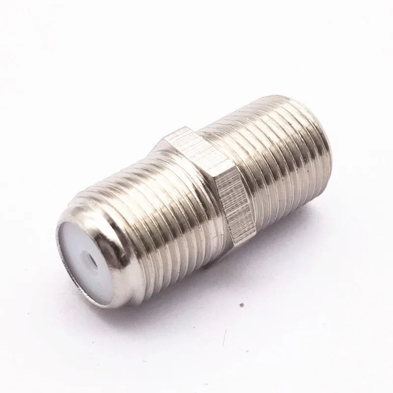 50pcs F-Type all copper Adapter Coupler Connector Female F/F Jack RG6 Coax Coaxial Cable Wrie Line SMA RF Coax Connector Plug Qme