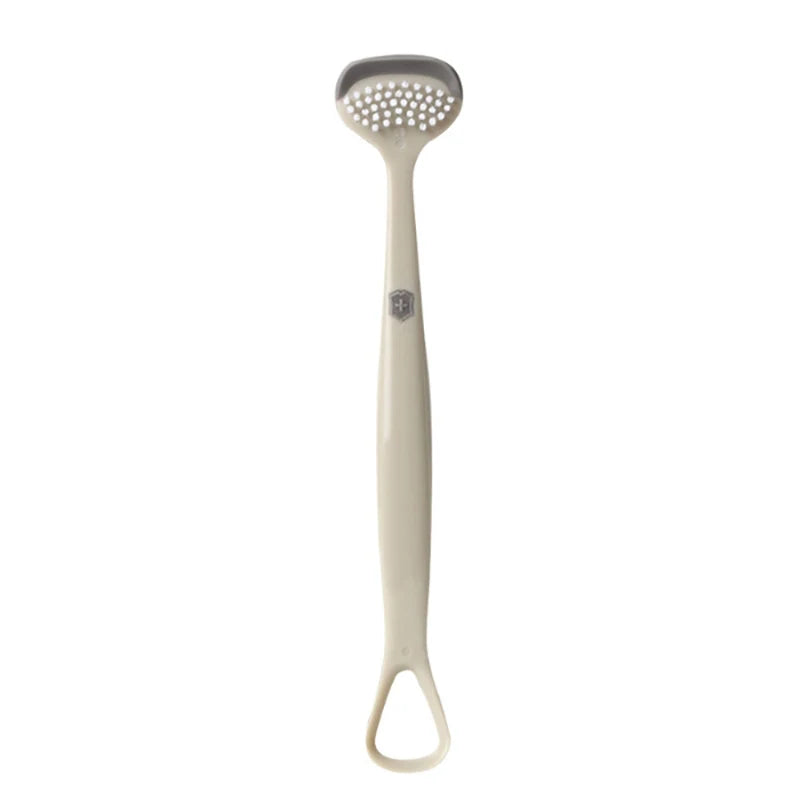 Triple Effect Tongue Scraper Scraping Plate Oral Cleaning Brush Qme White