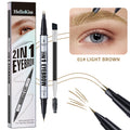 Two-pronged Eyebrow Pencil Waterproof Two-in-one Liquid Eyebrow Pencil Curved Eyebrow Pen With Fork And Precise Brush Tip Makeup Qme 9711-1