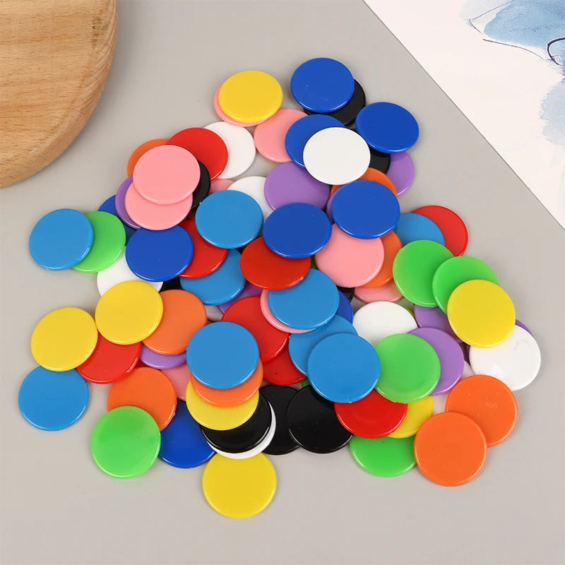 Math Learning Montessori Toy 100 X Plastic Poker Chips Bingo Chip Qme
