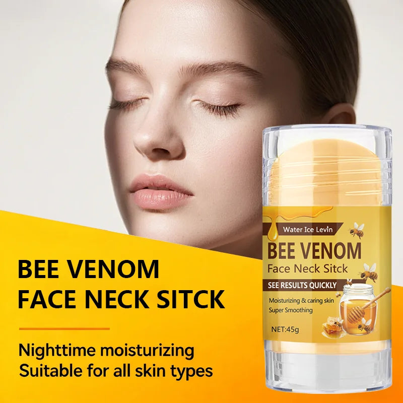 Bee Venom Face & Neck Firming Stick with Collagen & Vitamin C - Intense Moisturizing & Smoothing Anti-Aging Treatment Qme