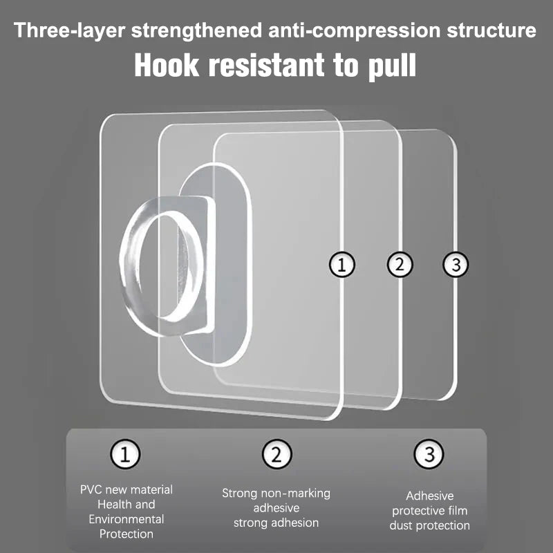 4 Eamless Paste Storage Rack Kitchen Bathroom Household Ring Qme