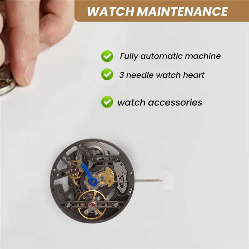 A02F-LB20 Hollow Three-Pin Automatic Mechanical Movement 3-Pin Watch Core Watch Accessories Watch Repair Qme