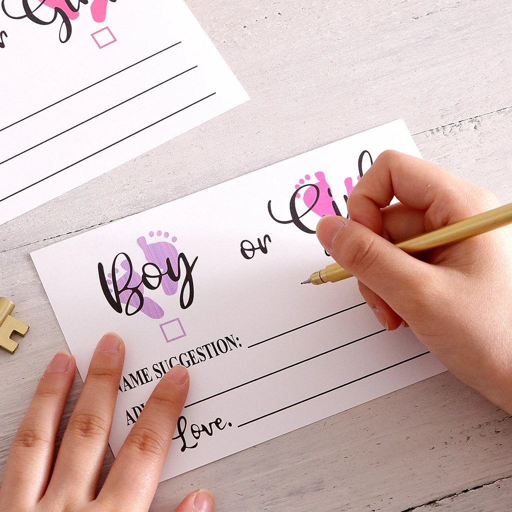 10 件 Gender Reveal Party Voting Cards, B Oy or g Irl Vote Gender Reveal Game Cards for Babyshower Party Supplies, Blue and Qme