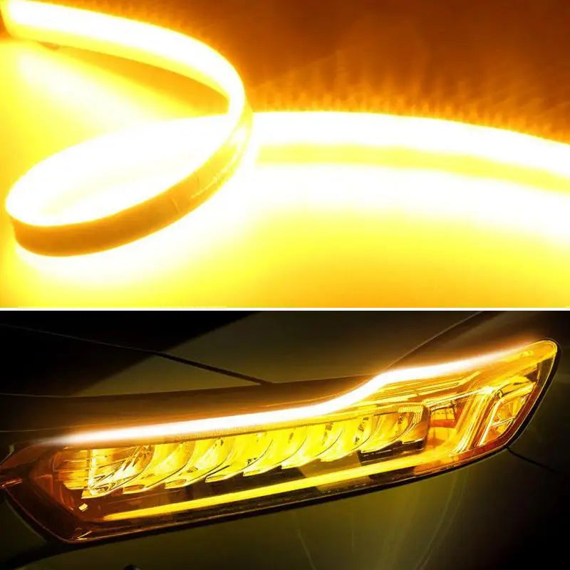 Car DRL Flexible Waterproof Headlight LED Strip Universal Auto Qme