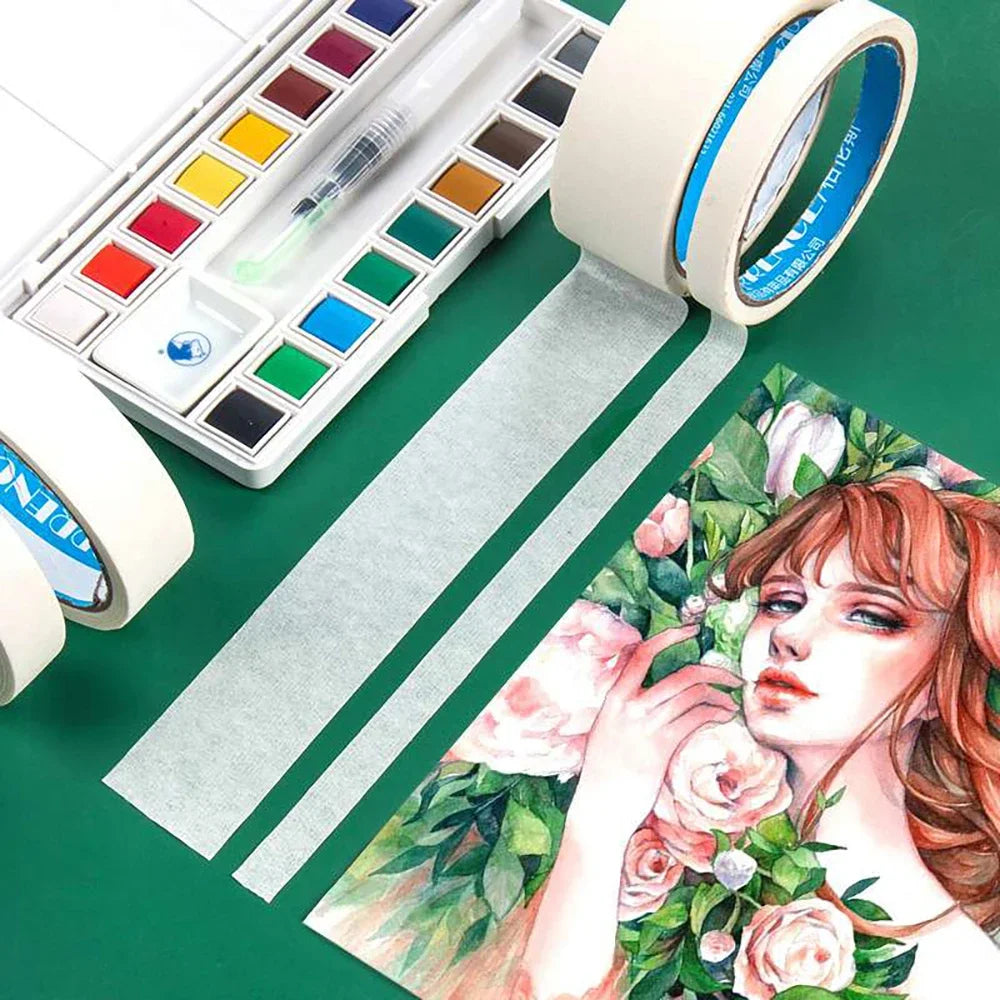 12M Masking Tape White Writable Sealing Self Adhesive Tape Waterproof for Art Painting Sketch Car DIY Paper School Supplies Qme