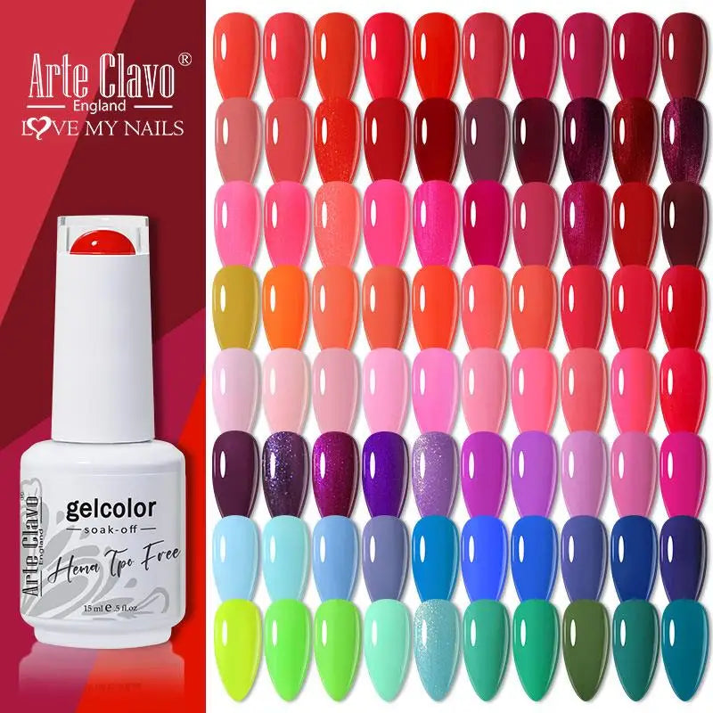 Arte Clavo Red Series Nail Polish Party Colors Gel Varnishes All Qme