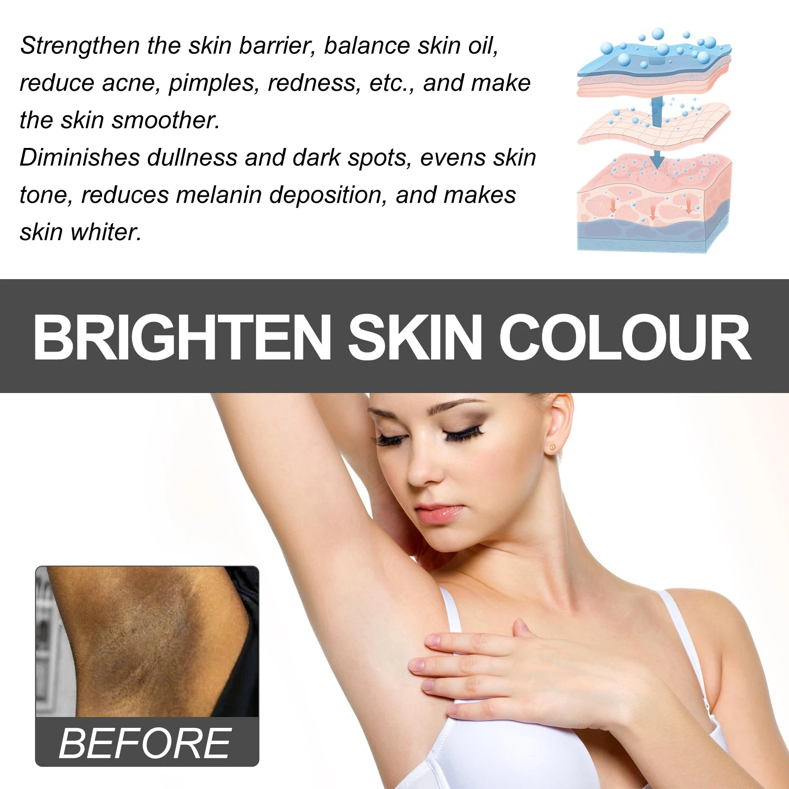 Whitening Cream Private Parts Underarm Bleaching Serum Whiten Butt Knee Brighten Inner Thigh Intimate Parts Dark Remove Melanin Qme