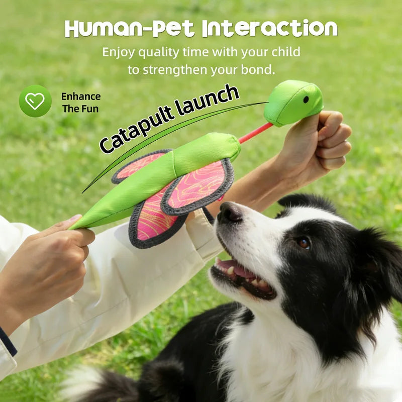 Pet Dog Launcher Fly Insect Toy Oxford Cloth Bite-resistant Crinkle Qme