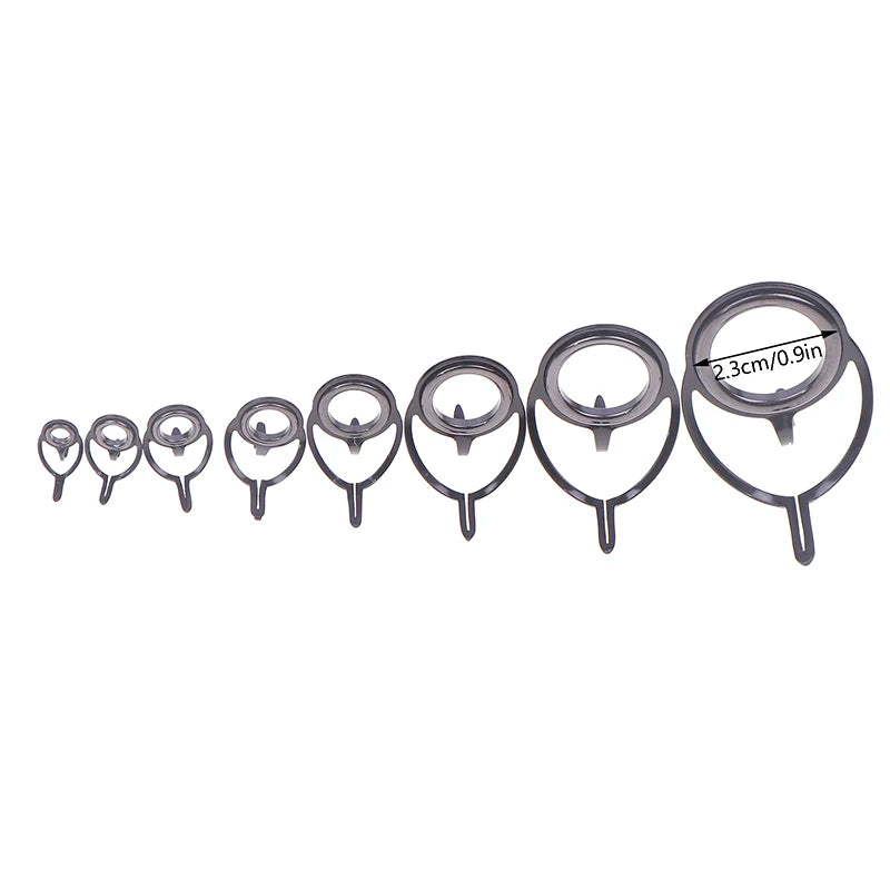 Fishing Tackle Stainless Steel Repair Rod Guide Ring Tip Pole Circle Qme