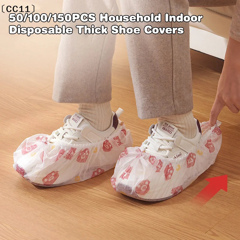 50 100 Disposable Thickened Cat Paw Shoe Covers Cleaning Hygiene Qme