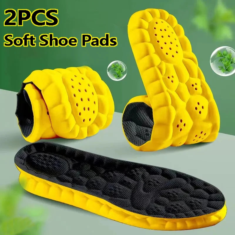 4D Sport Insole Super Soft Shoes Sole Pads for Feet Shock Absorption Baskets Shoe Sole Arch Support Orthopedic Inserts Insoles Qme