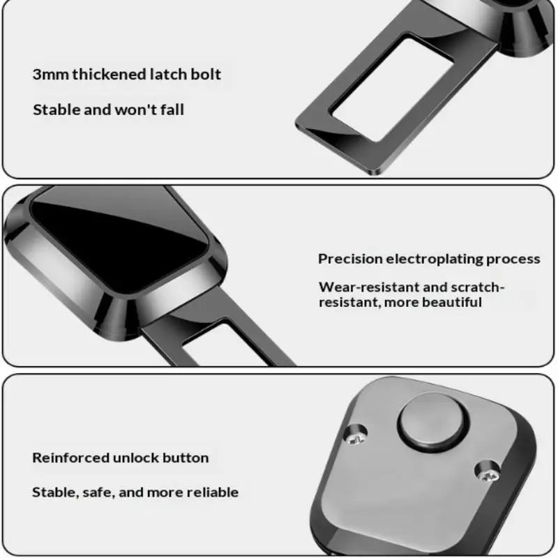 Car Safety Belt Buckle Extension Clip Seat Zinc Alloy Socket Plug Qme