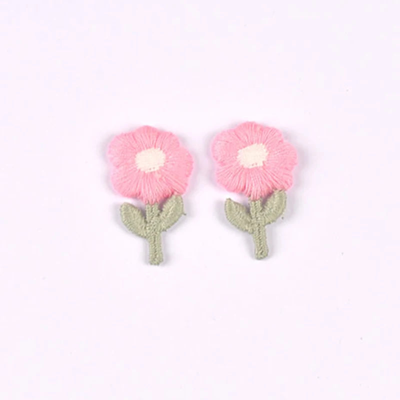 10pcs 17x30mm mix colors Flower patch Cute Woven Clothing decoration for DIY Headwear/Clothing/Shoes/Bags cp3837 Qme 17x30mm-6