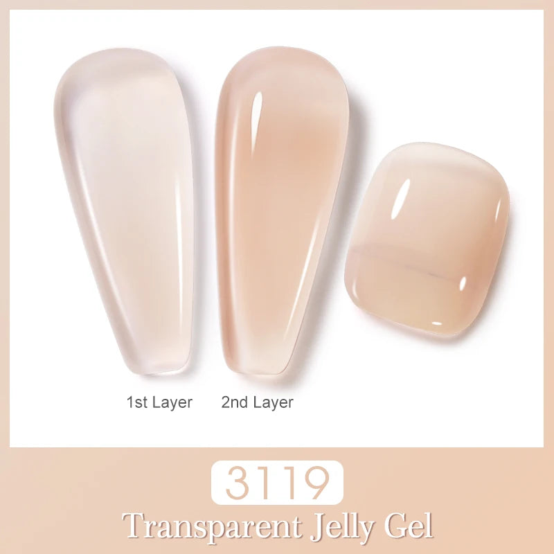 Arte Clavo Jelly Gel Polish Semi-transparent Pink Nude Clear DIY Nail Qme 3119