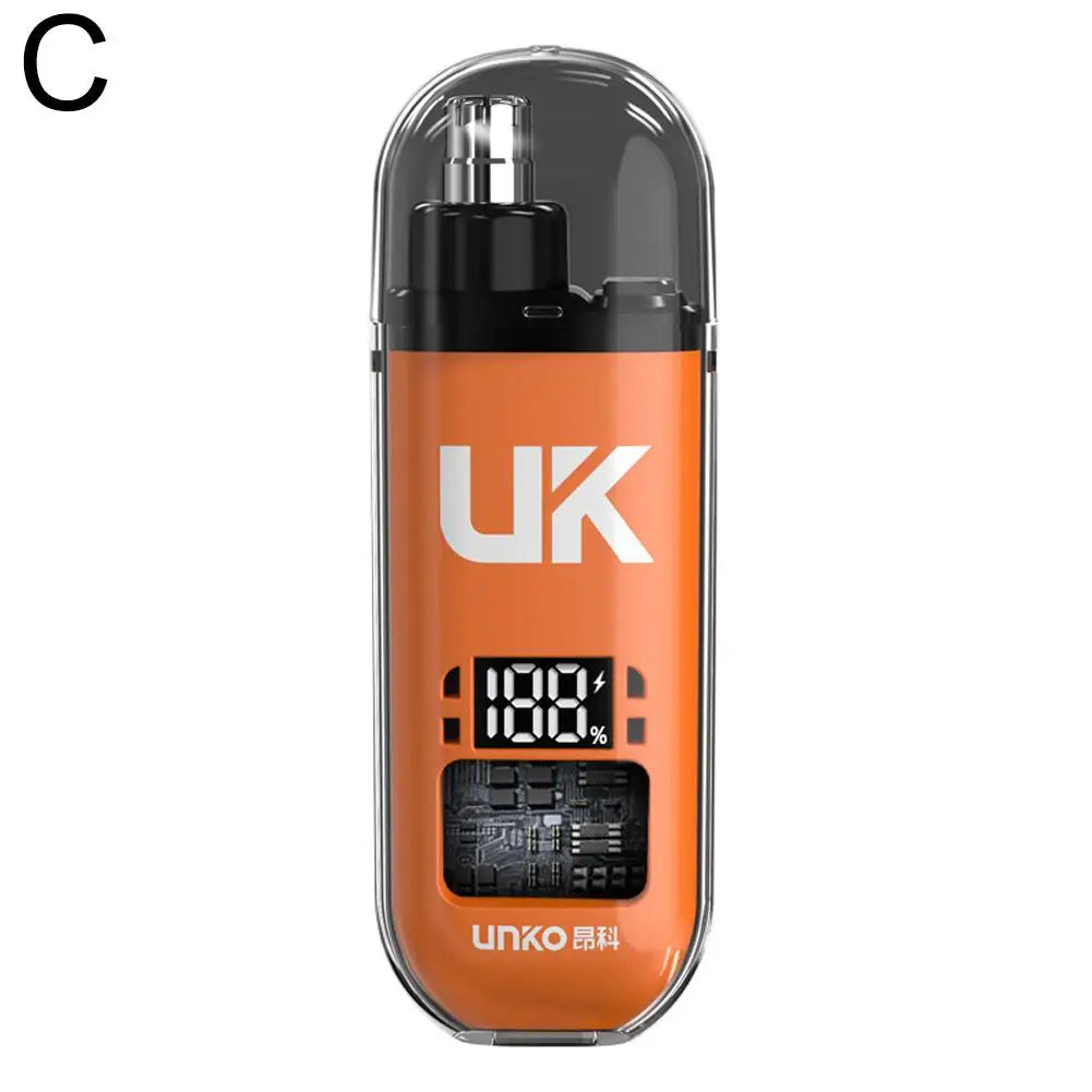 Digital Electric Nose Hair Trimmer Painless Shaving Mens Eyebrow Nose Trimmer USB Rechargeable Ear & Nose Hair Trimmer Machine Qme Orange CN