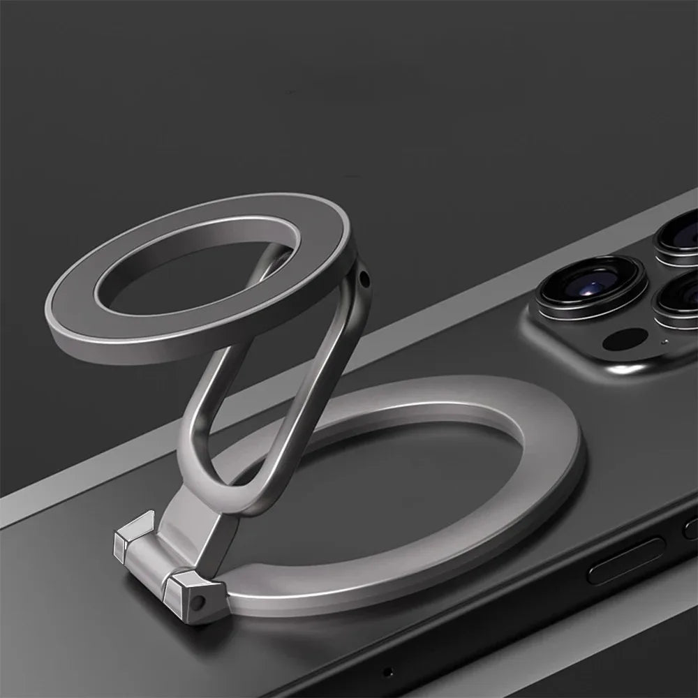 Magnetic Finger Ring Phone Holder Double Sided Kickstand Adjustable Grip Stand Compatible Car Bracket Hands Free for iPhone 17 Qme
