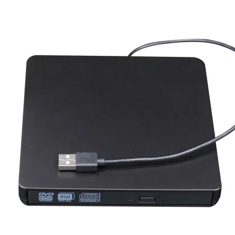 USB3.0 Mobile Optical Drive DVD Burner External Notebook Desktop Optical Drive Silver White, Black Optical Drive Qme black