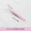 Stainless Steel Colored Straight Curved Tweezers Nail Art Sticker Qme Pink-Curved
