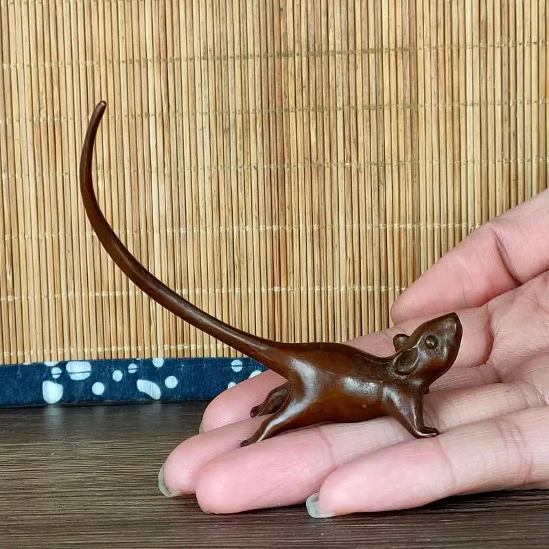 Copper Rat Ornament Home Decoration Accessories Long Tail Mouse Qme