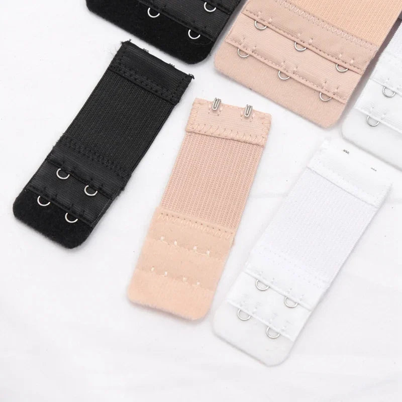 Women 2 Rows Hooks Bra Extension Strap Extenders Adjustable Belt Qme