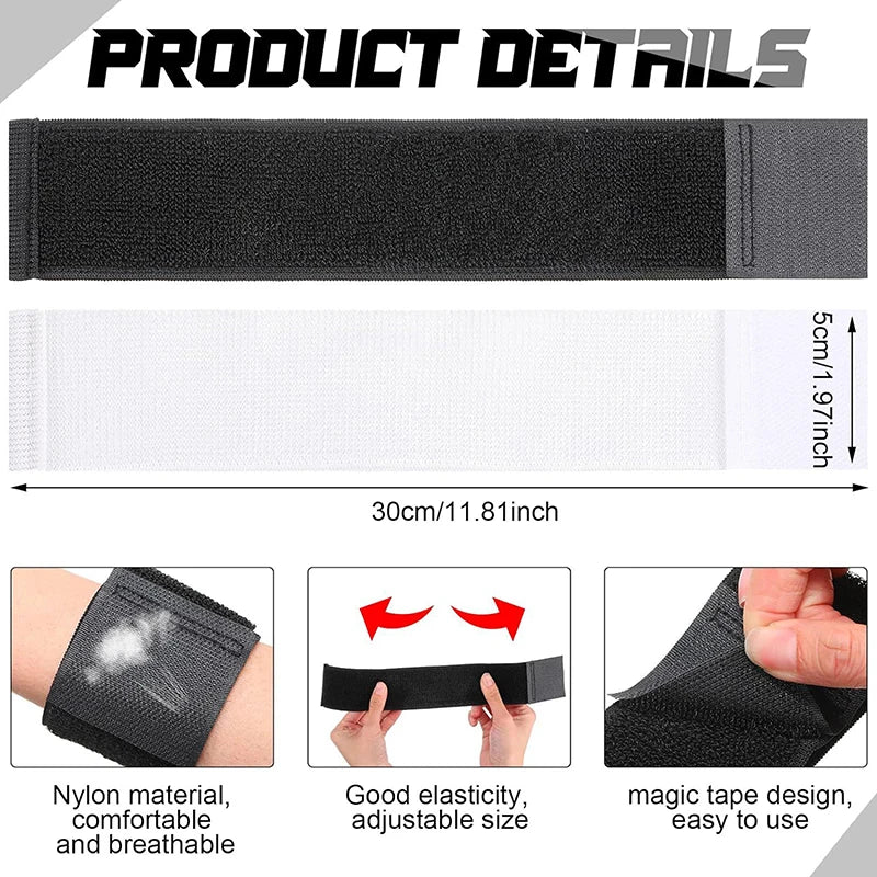 1Pair Soccer Shin Guard Strap Fixed Bandage Tape Fastener Shinguard Qme