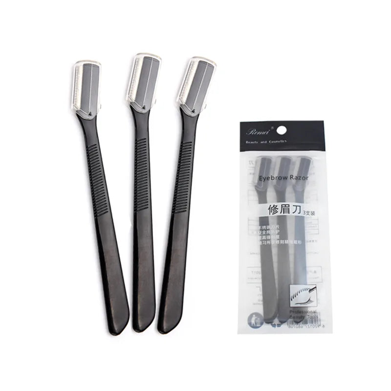 Eyebrow Trimmer Face Razor Portable Blades Shaver Knife Hair Remover Qme 3pcs MZ82445