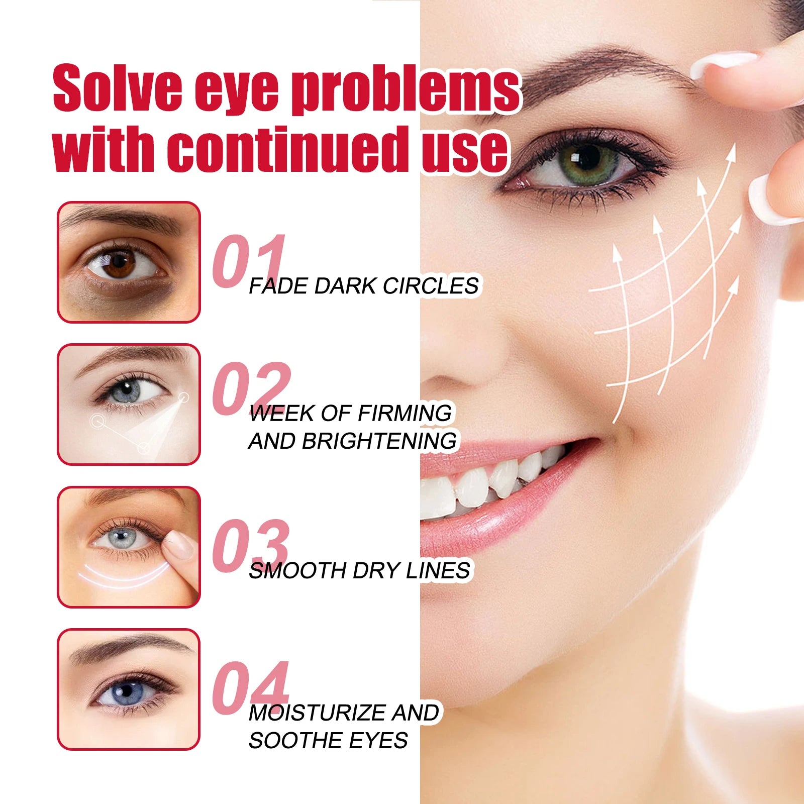 Retinol Eye Cream Stick Lightening Dark Circles Firming Skin Anti-Wrinkle Firming Brightening Eye Repair for Women Eyes Care Qme