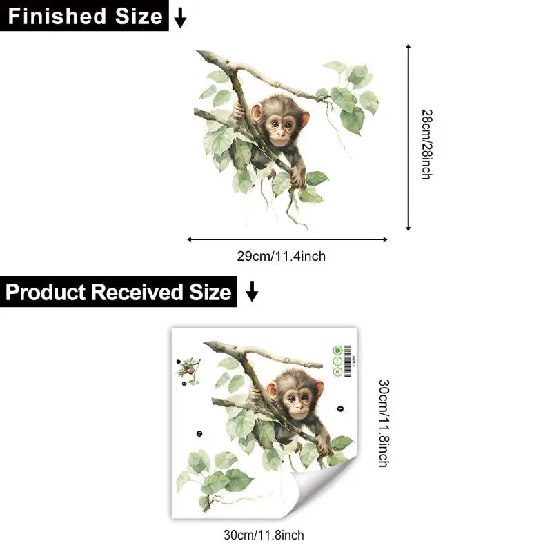 Living Room Cabinet Refrigerator Home Decoration Cute Monkey Wall Qme