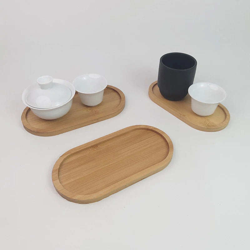 Japanese Tableware Wooden Plate Beech Oval Tray Mini Solid Wood Small Plate Children's Whole Wooden Plate Wooden Plate Qme