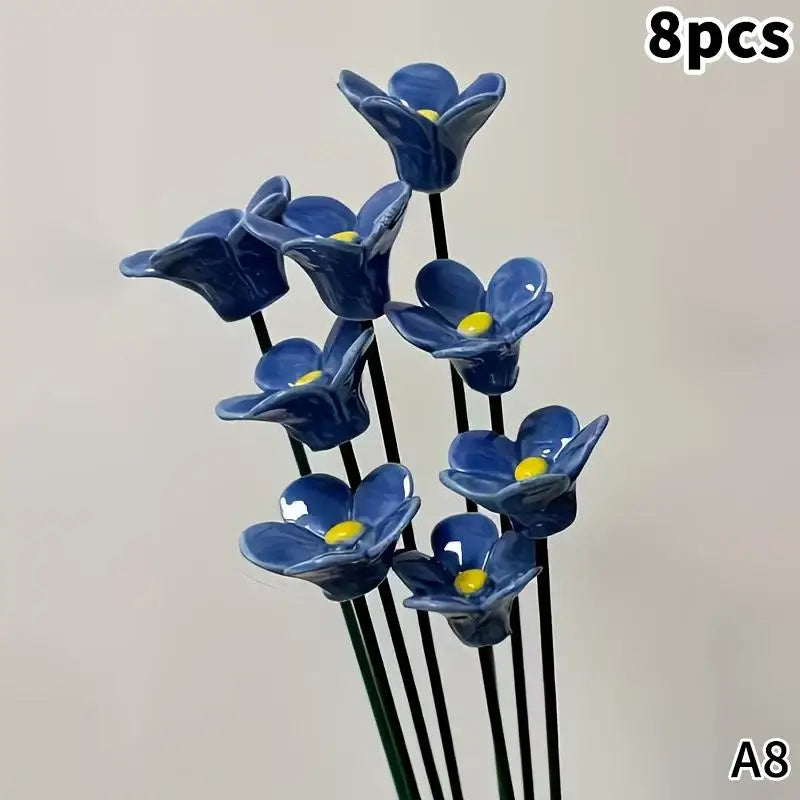 6 8 Flowers Home Ornament Indoor Outdoor Decor Handcrafted Ceramic Qme A8
