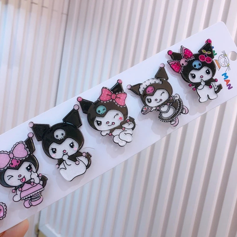 Clownee Headpiece Black Pink Hair Clip School Accessories Acrylic Qme
