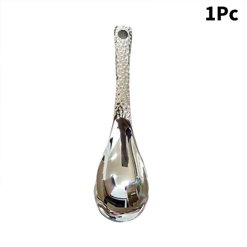 Stainless Steel Soup Spoon Deepen Large Capacity Silver Mirror Qme 1PCS