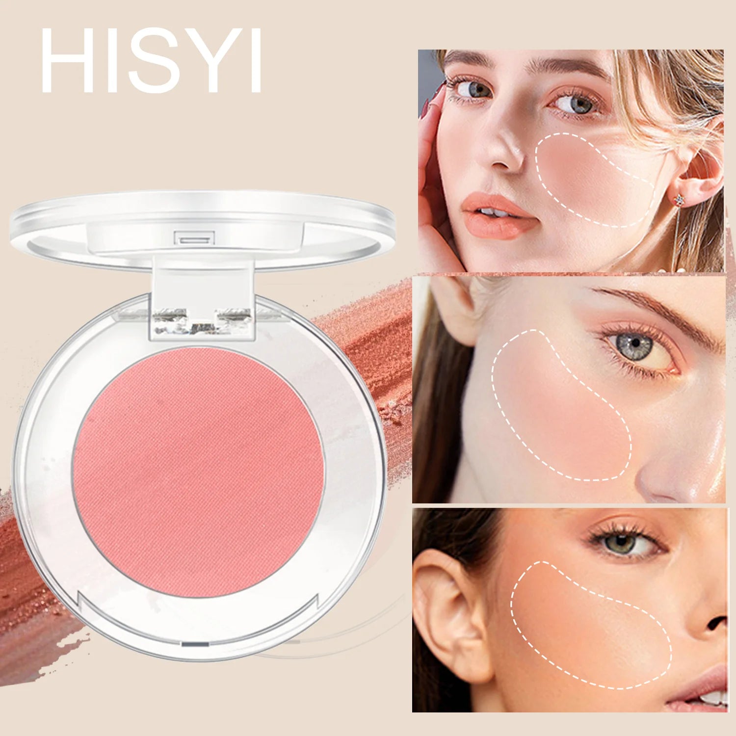 HISYI Monochrome Blush Whitening Matte Cosmetics Vitality Girl Nude Qme