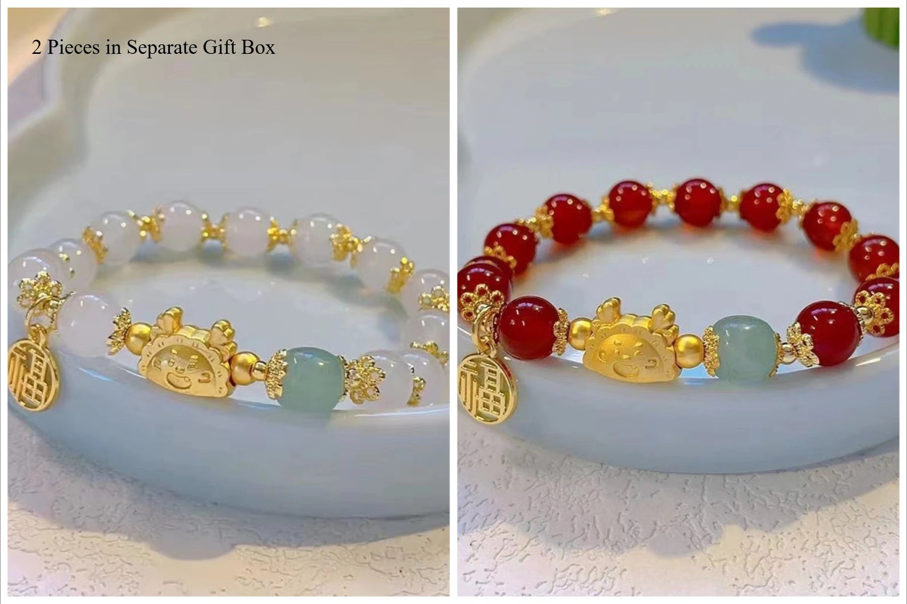 2-3 Pieces Lucky Bead Bracelet for Women, Interlocking Circles Charm, Light Luxury Gift, Stylish Hand Jewelry,Fashion Bracelet Qme Five and Six