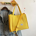Corduroy Shoulder Bag 2024 New Women Small Square Bag Fashion Ladies Student Handbag Large-capacity Shoulder Cross Bag Tote Bag Qme Yellow