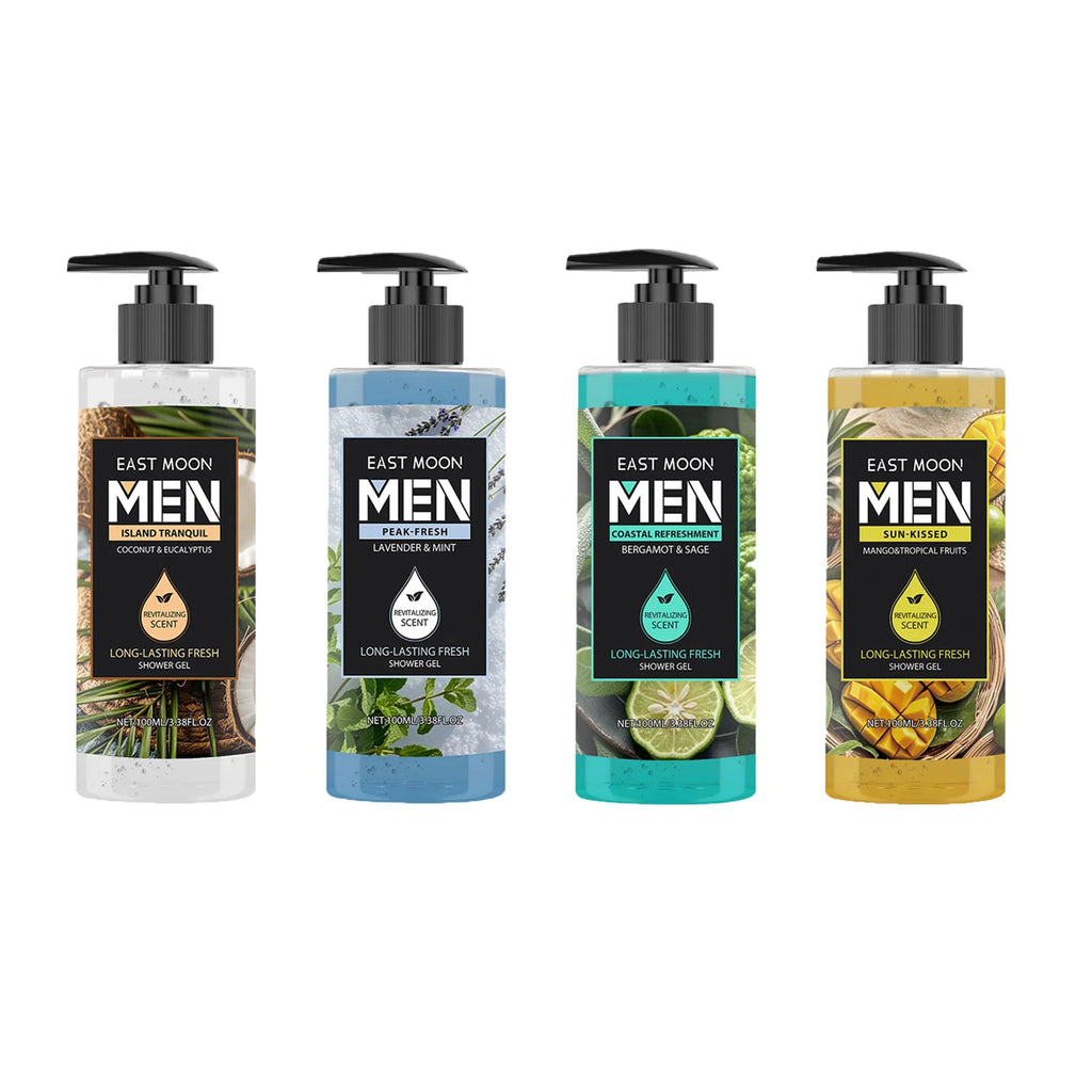 Fragrance Shower Gel Gift Set Deep Cleansing Shower Gel Moisturizing Refreshing Scent Long Lasting Fragrance Oil Control Qme 4 IN 1 Moisturizing