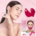 Reusable V Line lifting Mask Facial Slimming Strap Double Chin Reducer Chin Up Mask Face Lifting Belt Toning Hydrogel Collagen Qme PINK