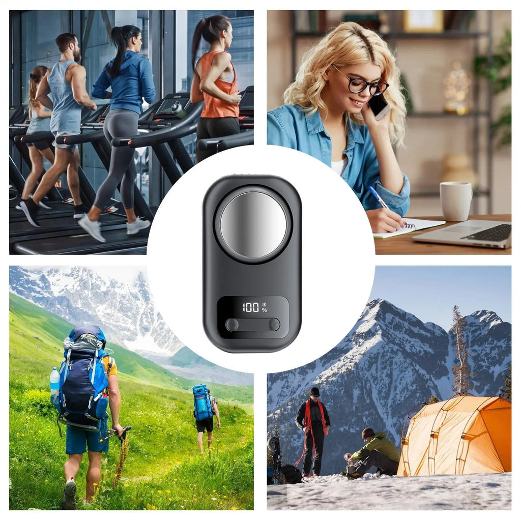 Portable Clip On Fan Portable Rechargeable LED Display Device Personal Waist Fan Clip On For Men Camping Outdoor Indoor Beach Qme