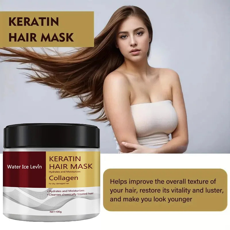 Collagen Keratin Hair Mask Dual Oil Control Moisturizer Conditioner Soft Smooth Frizz Damaged Repair Revitalize Hair Care Qme