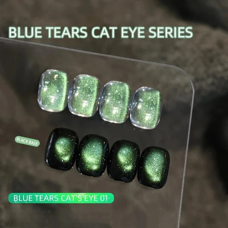 Blue Tears Cat Eye Nail Art, 3 Colors 1pc/3g Unique Blue Color And Magnetic Powder, Gives A Dreamy, Romantic Feeling Qme