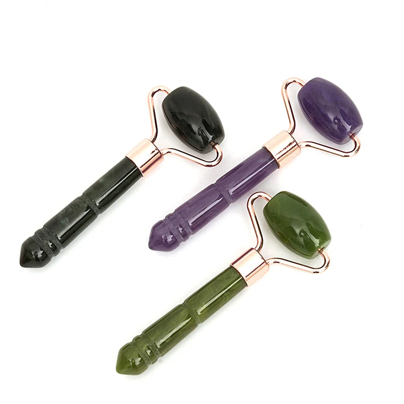 Single Headed Massage Gua Sha Jade Facial Roller Face Lift Up Skin Qme