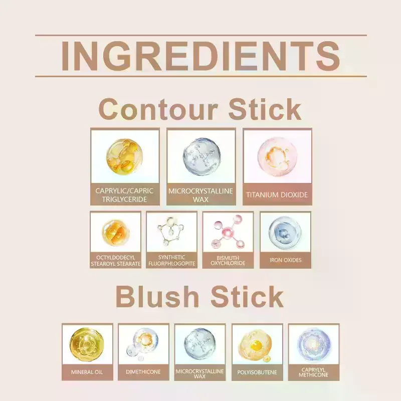 Multi Use Contour Stick Light Brown Pink Matte Finish Long Lasting Qme