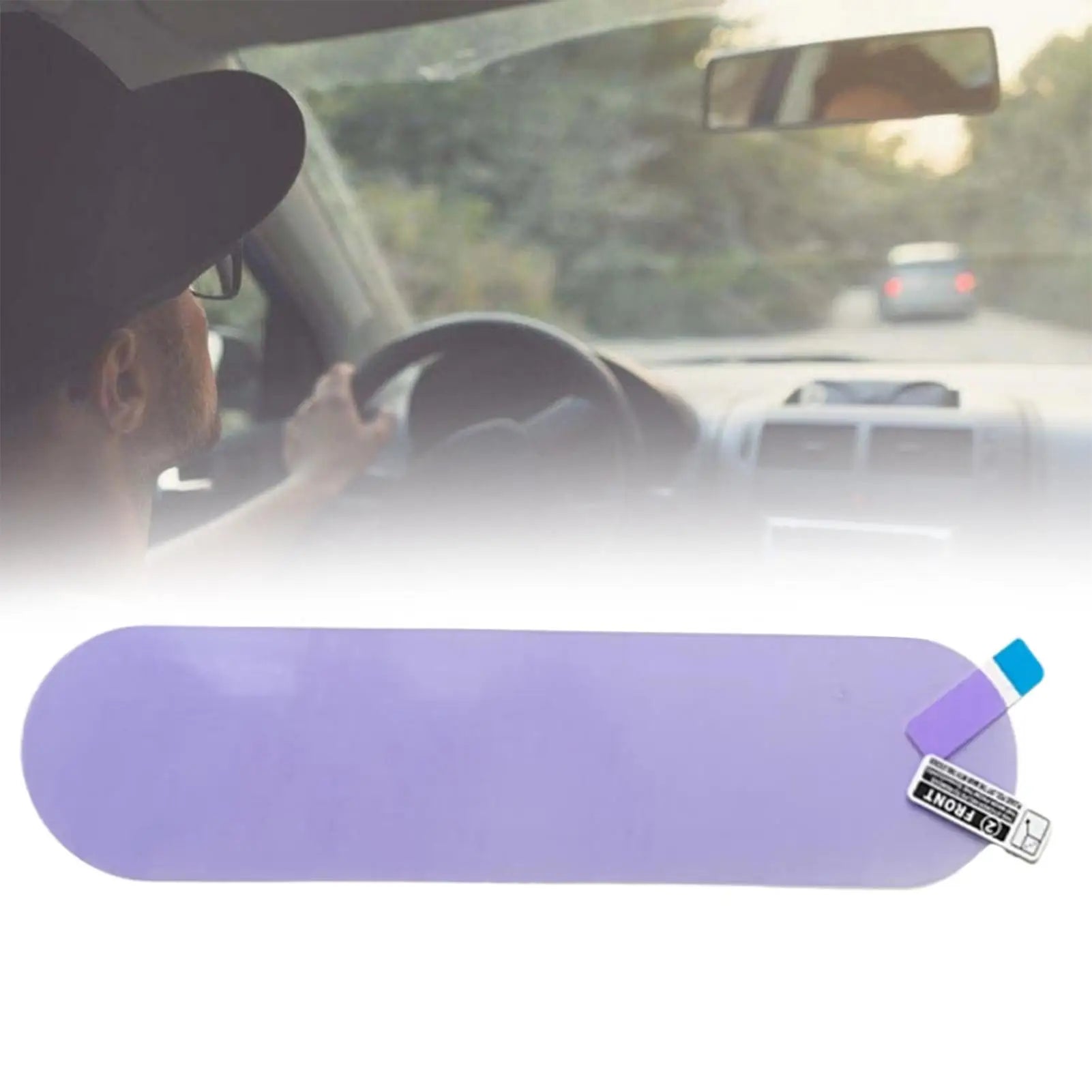 Car Rearview Mirror Film Vehicle Rearview Reflective-proof Protector Anti Fog Glare Mirror Film Waterproof Rainproof Protective Qme