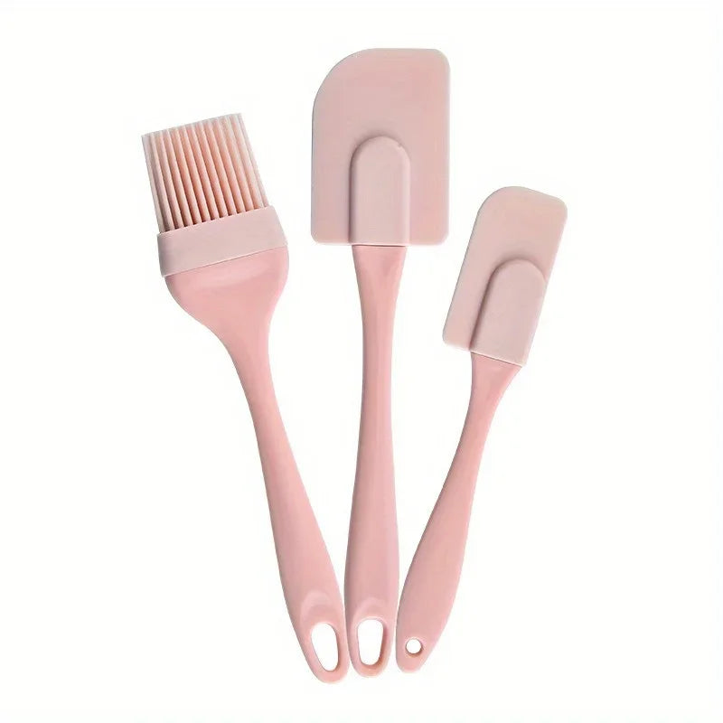 3pcs, Silicone Baking Spatulas, Butter Spatulas, Cream Spreader Spatulas, Oil Brush For Baking Cooking Grill, Kitchen Oil Brush Qme