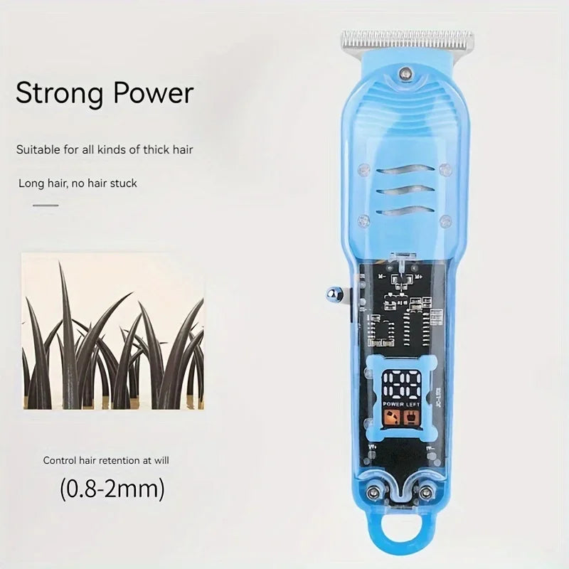 Transparent Body Electric Hair Clipper Professional Trimmer USB Rechargeable Hair Cutting Machine For Men Holiday Gift For Him Qme