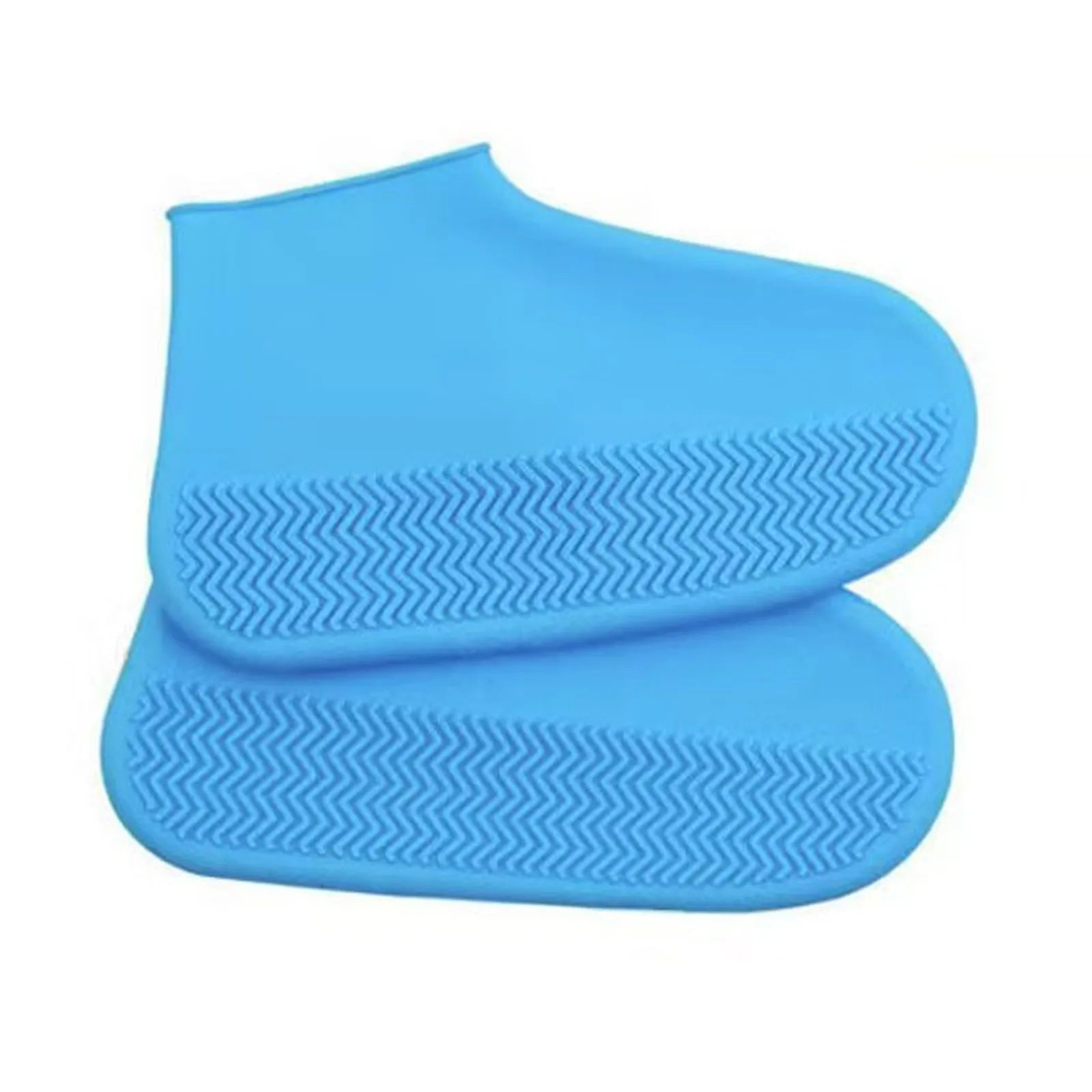 Reusable Silicone Rain Shoe Covers Foldable Waterproof Overshoes for Adult Kid Outdoor Cycling and Walking Non Slip Shoes Cases Qme Blue S